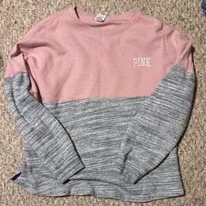 PINK Victoria's Secret Cozy Pink and Gray Sweatshirt